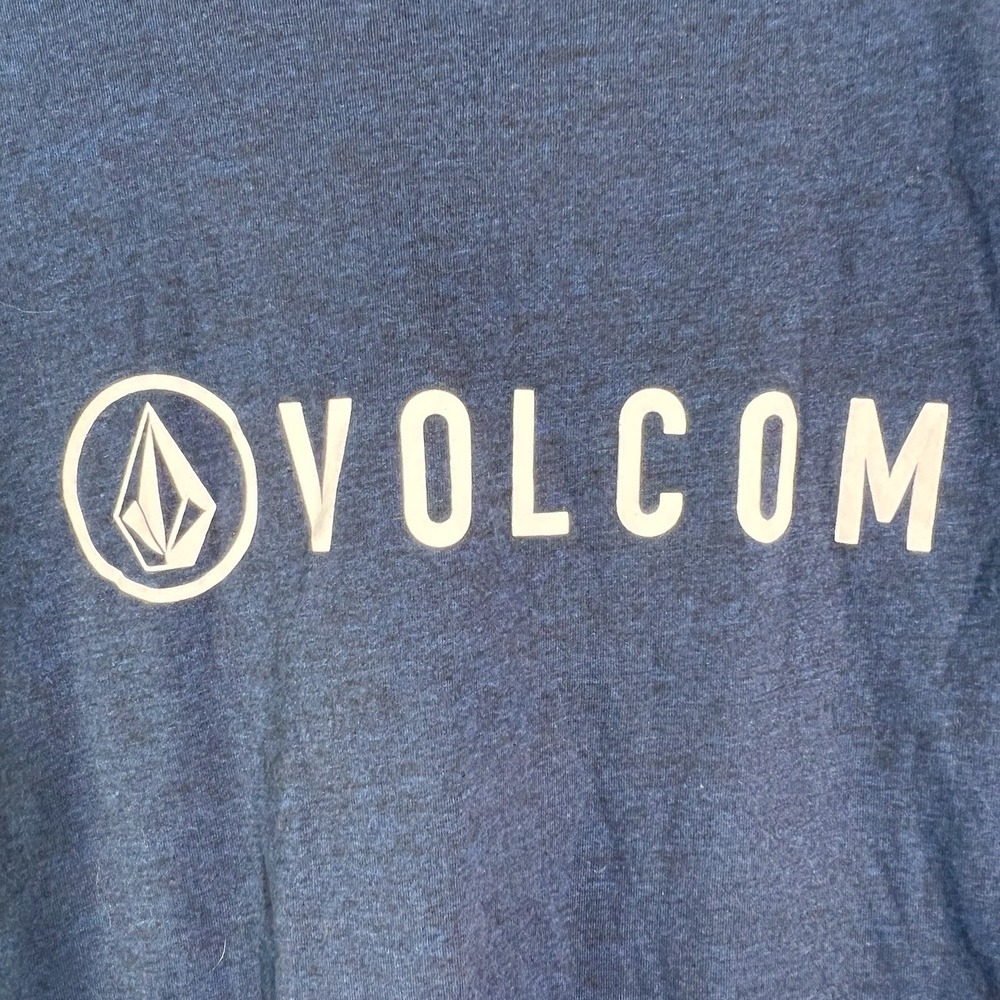 Volcom Mens Size XL Blue Logo Graphic Short Sleeve Cotton Blend T Shirt - Picture 2 of 4